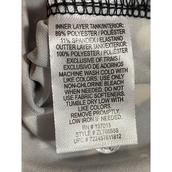 NWT Z by Zobha Double Layered Racerback Tank Black Gray and White Size Medium - Picture 6 of 9